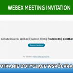 Webex meeting invitation: Spotkanie dotyczące współpracy